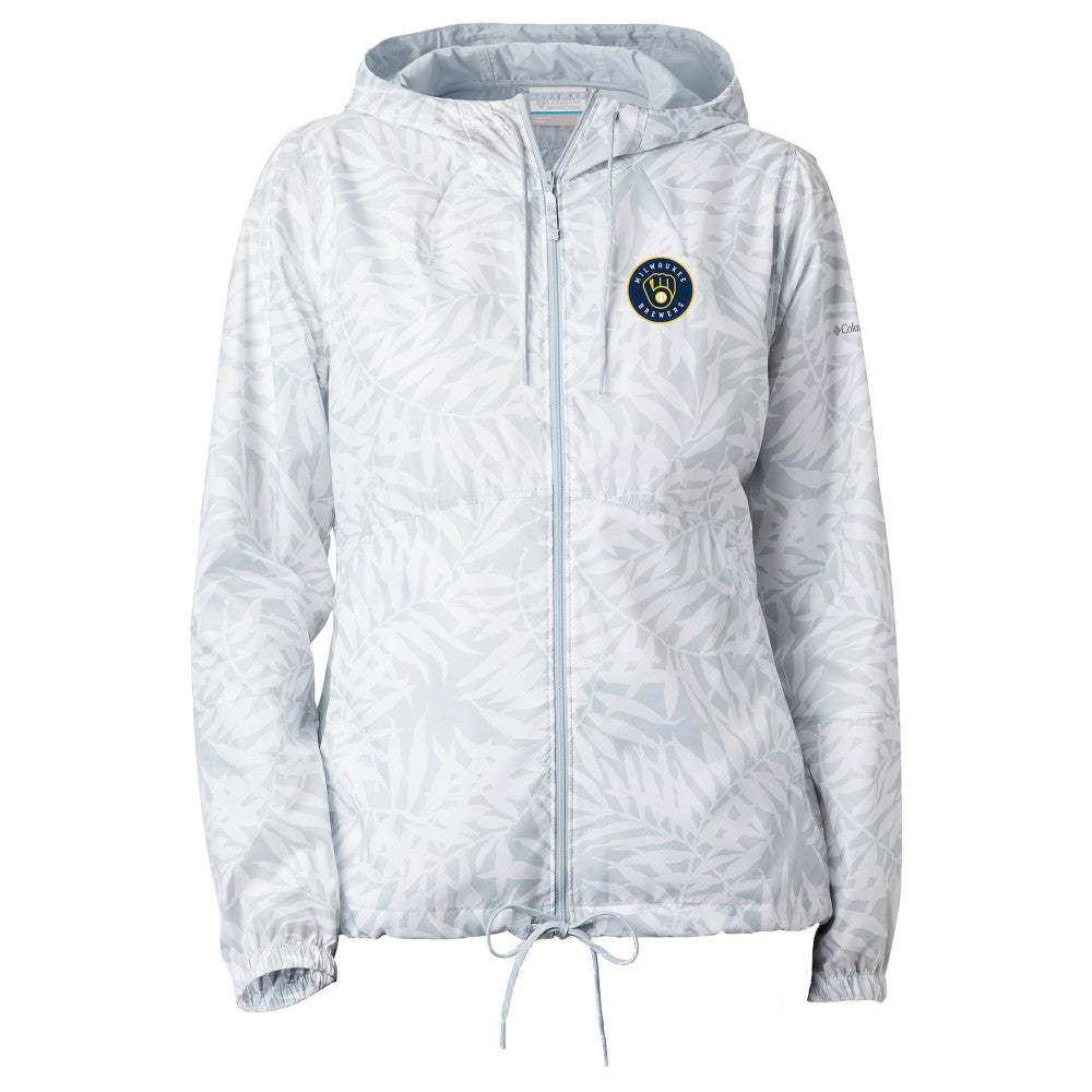 Milwaukee Brewers Columbia Women's Flash Forward Full-Zip Windbreaker Jacket - Gray Jackets