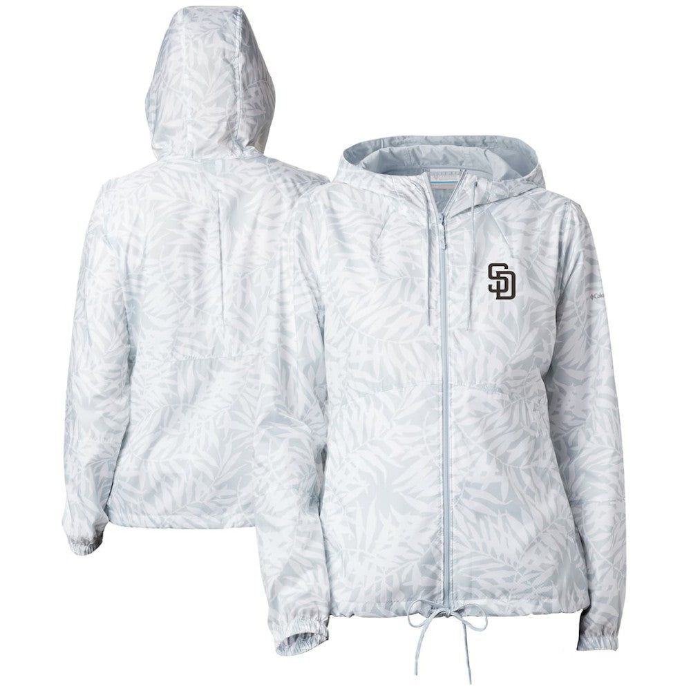 San Diego Padres Columbia Women's Flash Forward Full-Zip Windbreaker Jacket - Gray Jackets