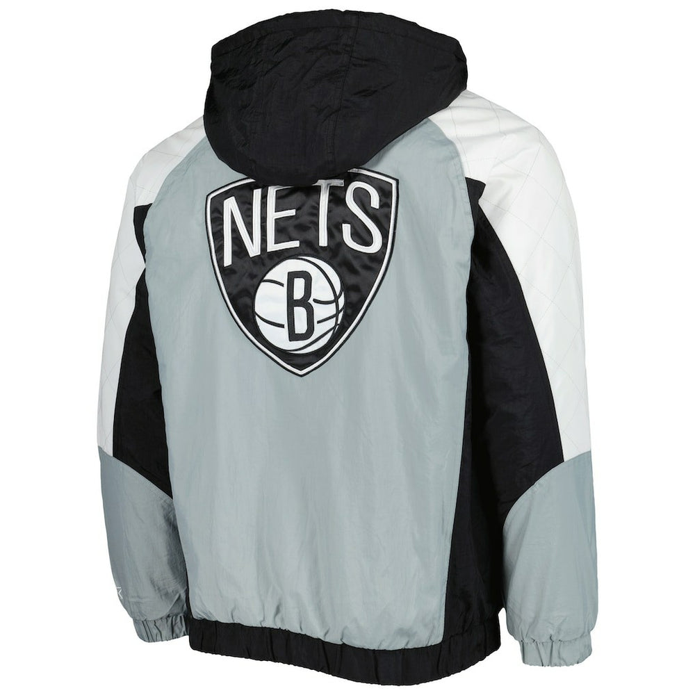 Brooklyn Nets Starter Body Check Raglan Hoodie Half-Zip Jacket Black