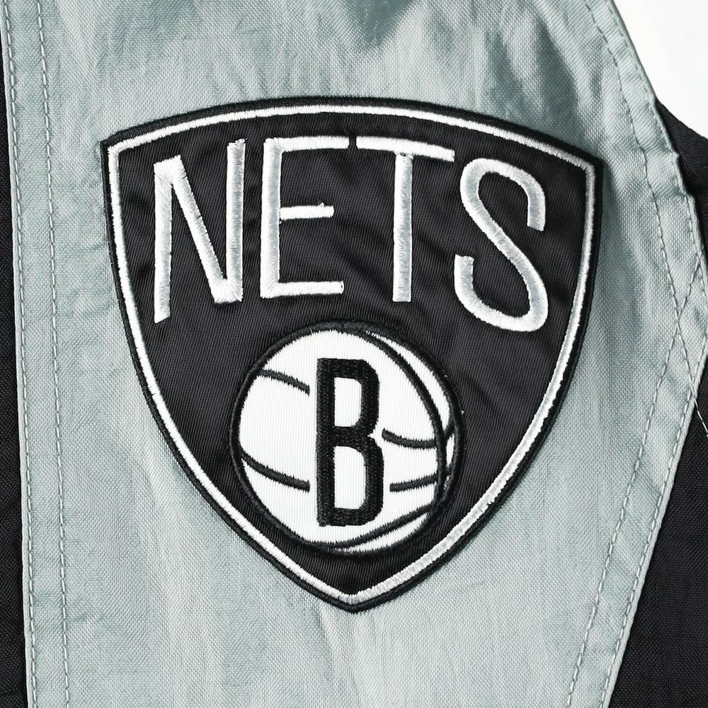 Brooklyn Nets Starter Body Check Raglan Hoodie Half-Zip Jacket Black