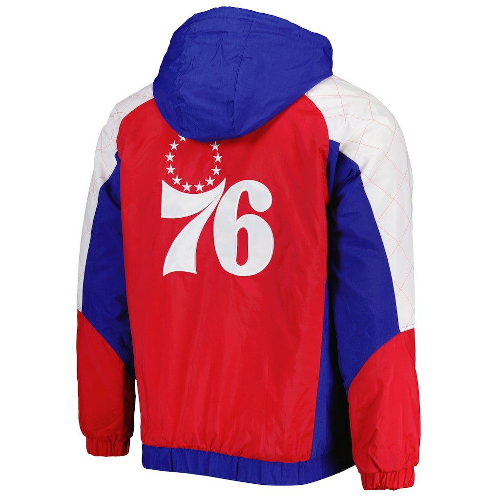 Philadelphia 76ers Starter Body Check Raglan Hoodie Half-Zip Jacket Royal