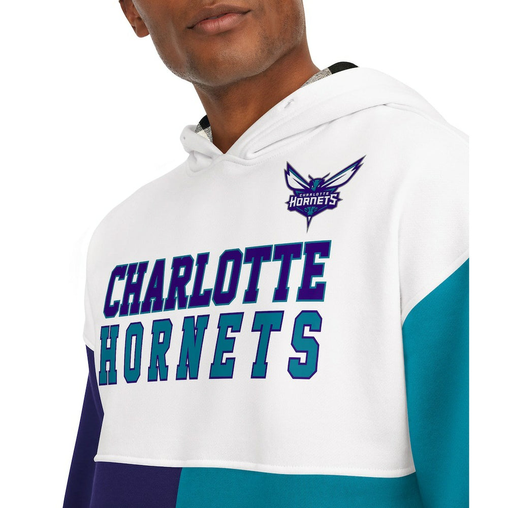 Charlotte Hornets Tommy Jeans Andrew Split Pullover Hoodie White/Purple
