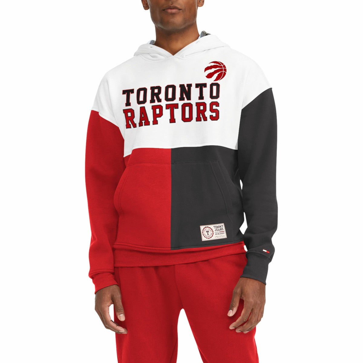 Toronto Raptors Tommy Jeans Andrew Split Pullover Hoodie White/Red