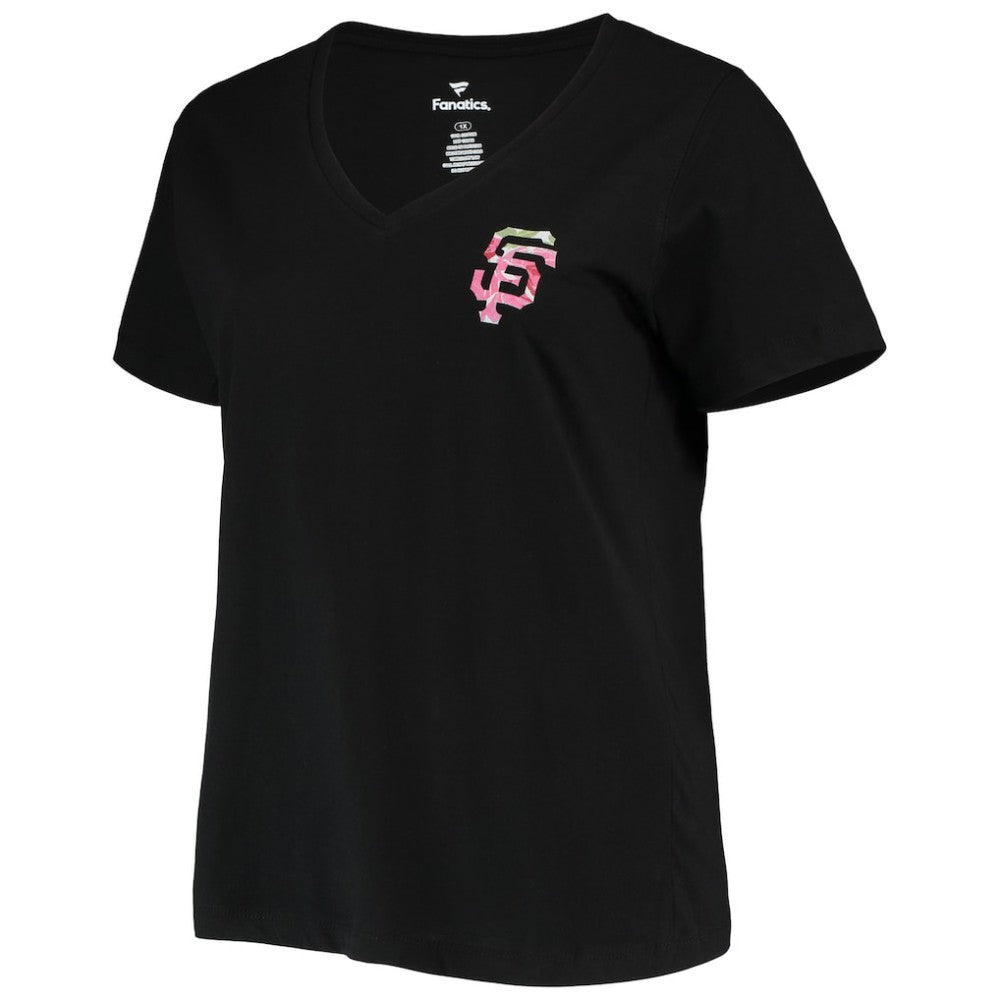 San Francisco Giants Women's Plus Size #1 Mom 2-Hit V-Neck T-Shirt - Black T-shirts