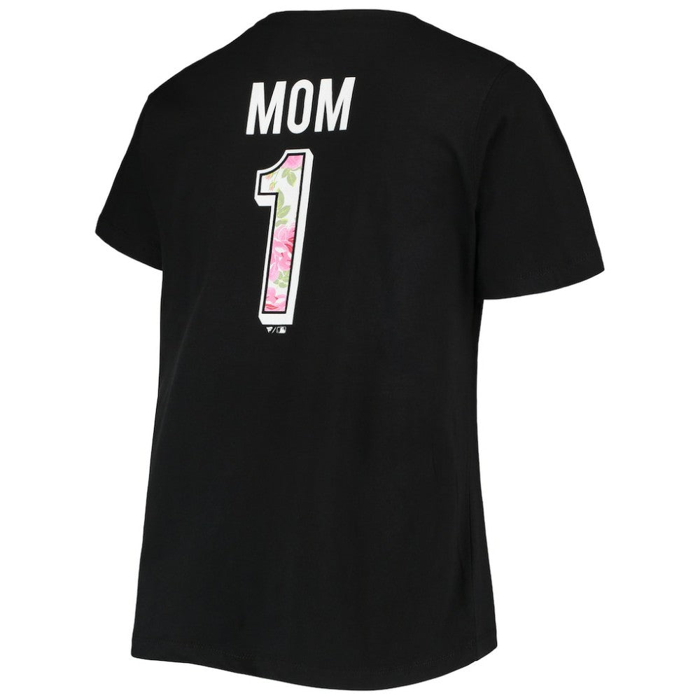 San Francisco Giants Women's Plus Size #1 Mom 2-Hit V-Neck T-Shirt - Black T-shirts