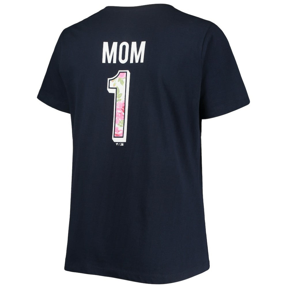 Boston Red Sox Women's Plus Size #1 Mom 2-Hit V-Neck T-Shirt - Navy T-shirts