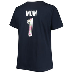 Boston Red Sox Women's Plus Size #1 Mom 2-Hit V-Neck T-Shirt - Navy T-shirts