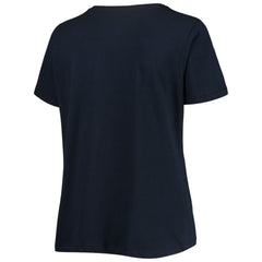 Washington Nationals Women's Plus Size Banner V-Neck T-Shirt - Navy T-shirts