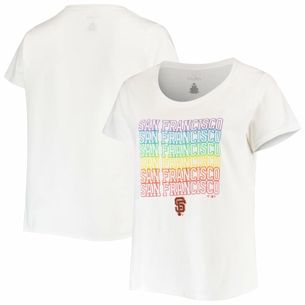 San Francisco Giants Women's Plus Size Pride Scoop Neck T-Shirt - White T-shirts