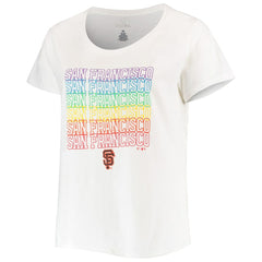 San Francisco Giants Women's Plus Size Pride Scoop Neck T-Shirt - White T-shirts