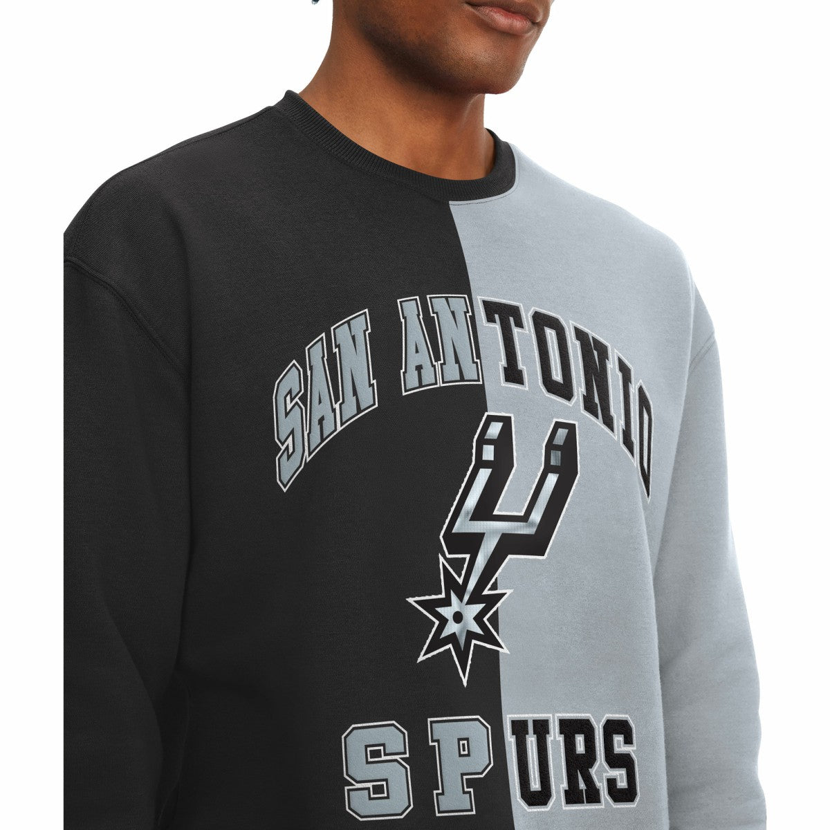 San Antonio Spurs Tommy Jeans Keith Split Pullover Sweatshirt Black/Gray