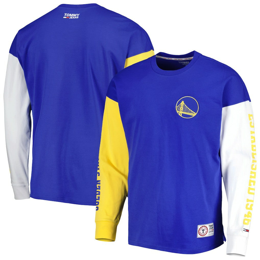 Golden State Warriors Tommy Jeans Richie Color Block Long Sleeve T-Shirt Royal