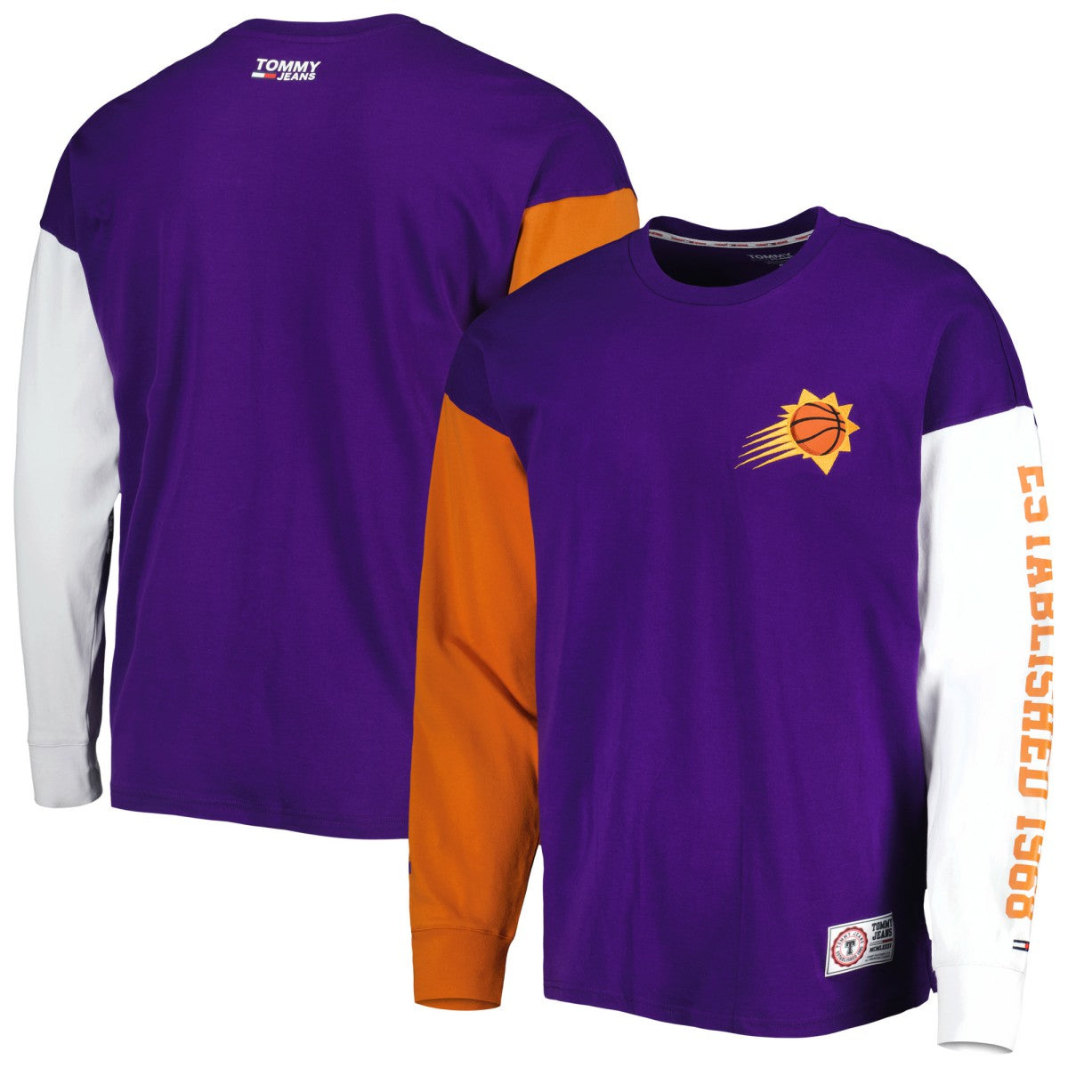 Phoenix Suns Tommy Jeans Richie Color Block Long Sleeve T-Shirt Purple