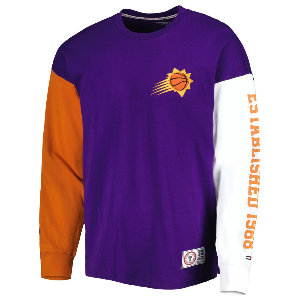 Phoenix Suns Tommy Jeans Richie Color Block Long Sleeve T-Shirt Purple