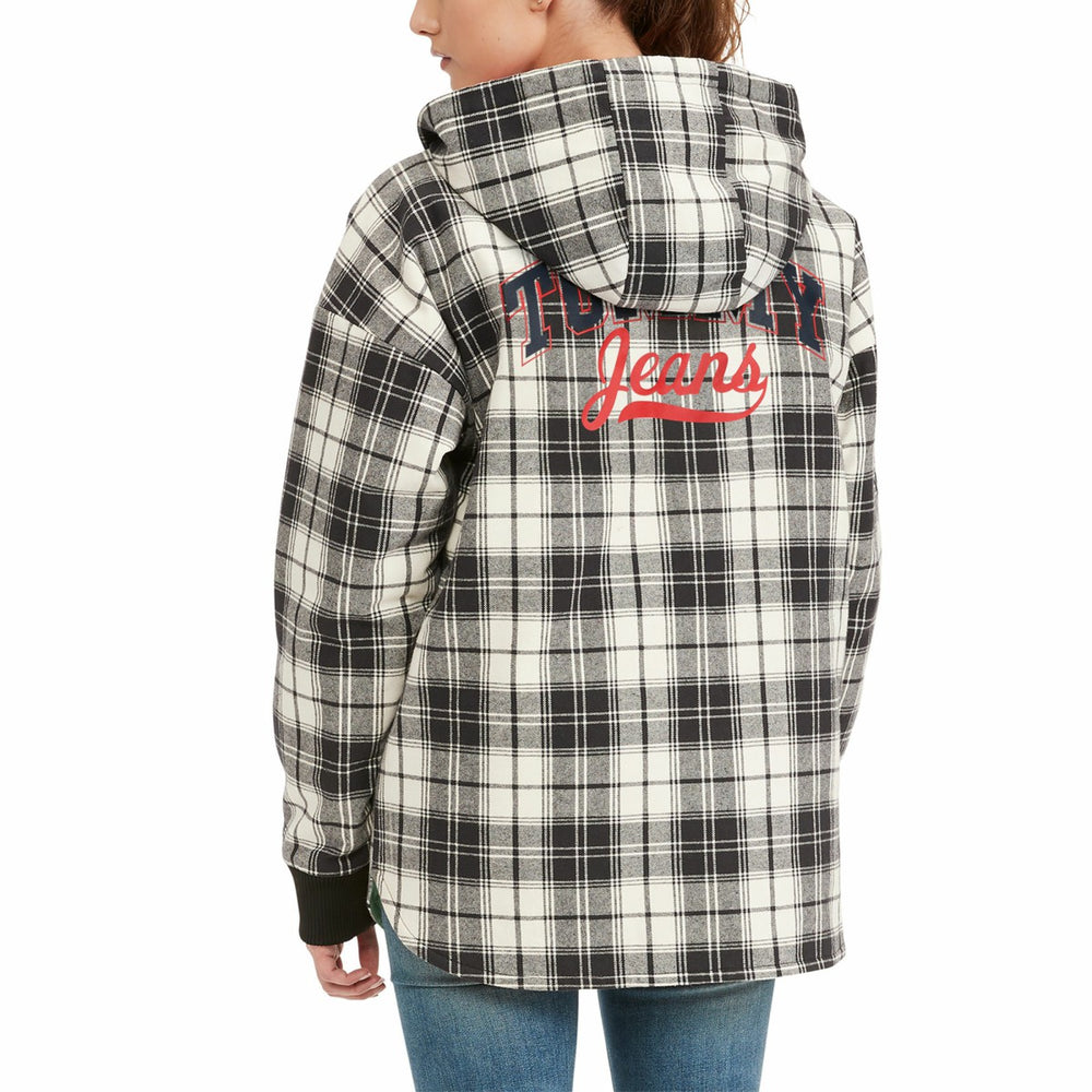 Milwaukee Bucks Tommy Jeans Women's Molly Flannel Full-Zip Hoodie Black/Cream
