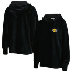 Los Angeles Lakers Touch Women's End Line Velour Pullover Hoodie Black