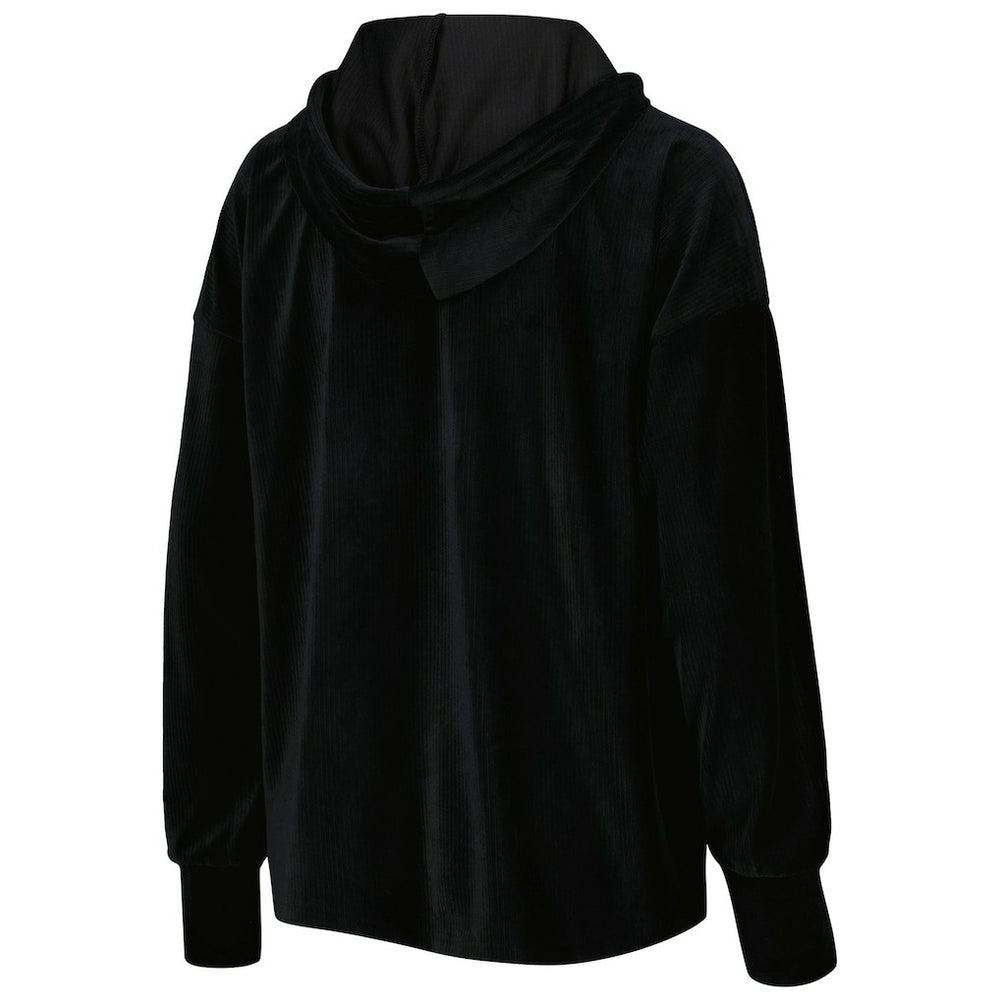 Brooklyn Nets Touch Women's End Line Velour Pullover Hoodie Black