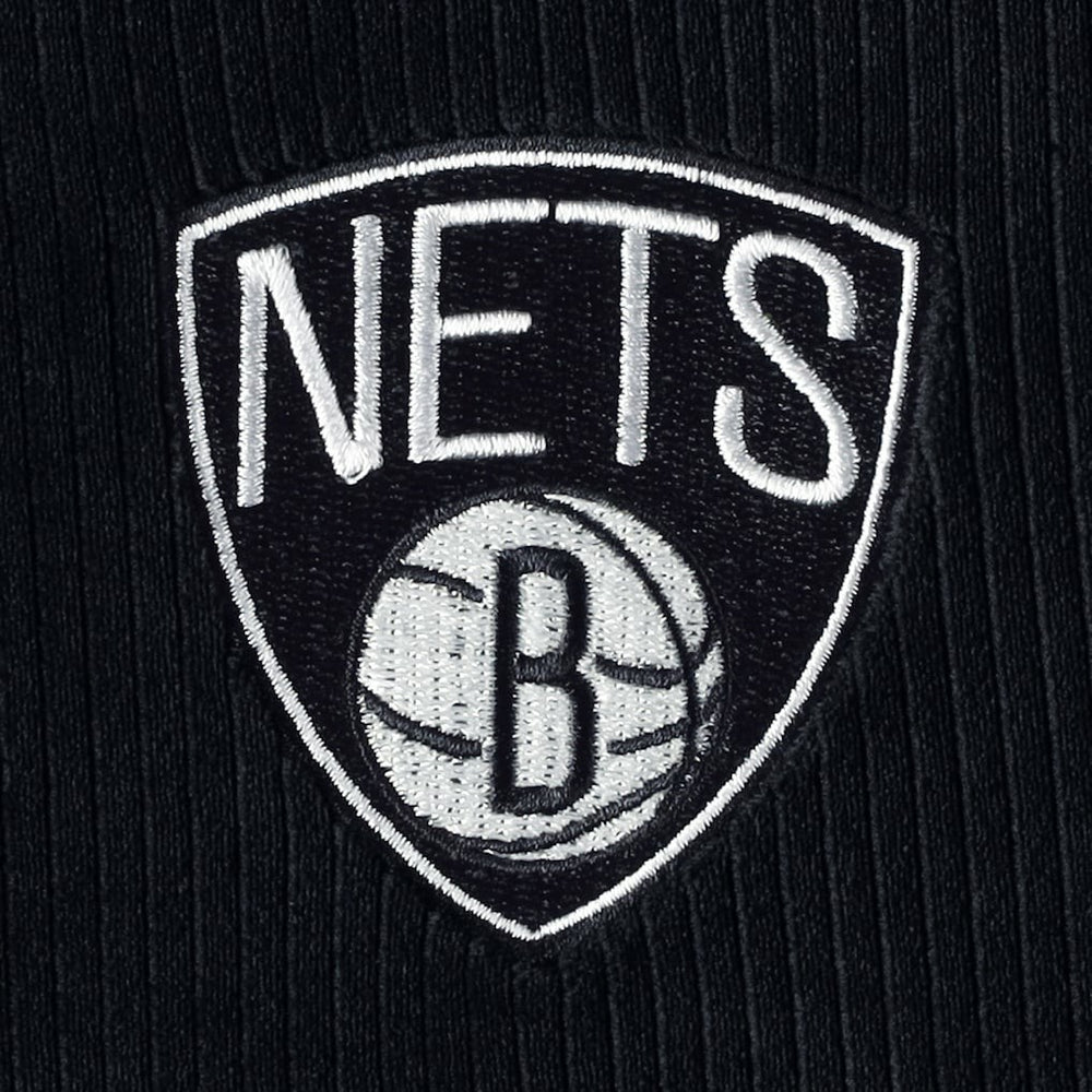Brooklyn Nets Touch Women's End Line Velour Pullover Hoodie Black