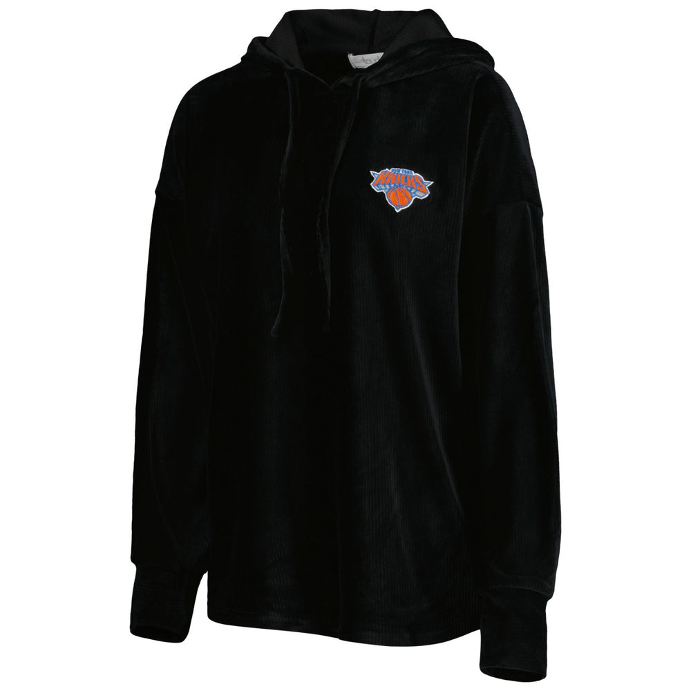 New York Knicks Touch Women's End Line Velour Pullover Hoodie Black