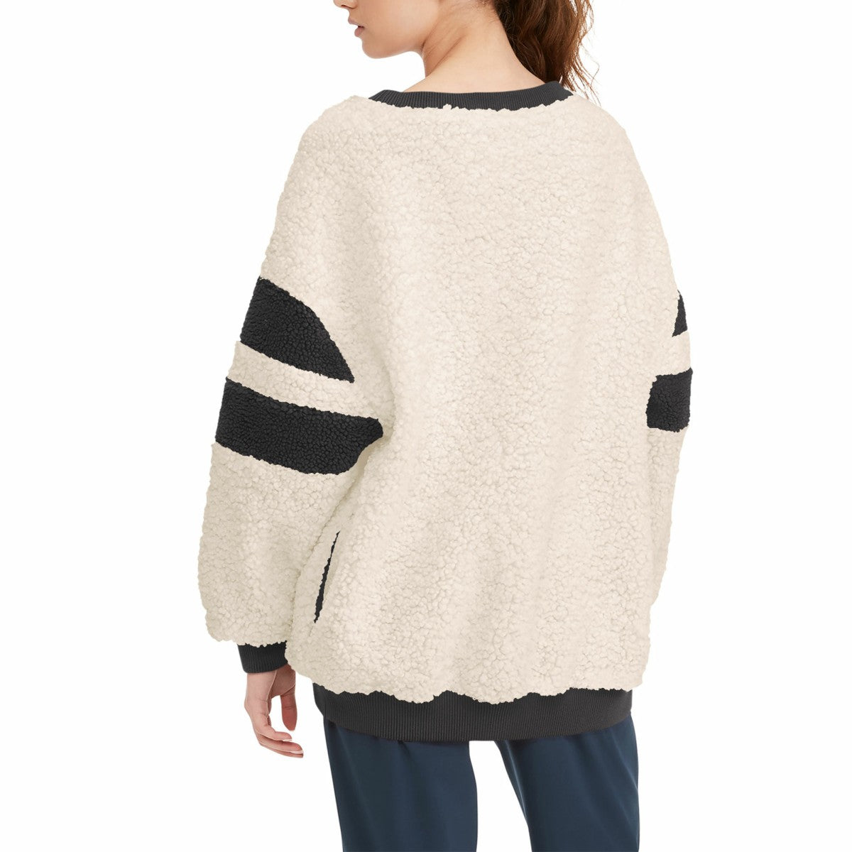 Los Angeles Lakers Tommy Jeans Women's Mindy Sherpa Pullover Sweatshirt Oatmeal/Black