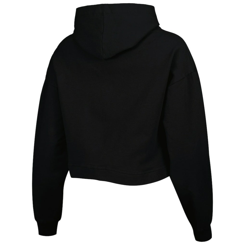 Philadelphia 76ers Lusso Women's Layla World Tour Cropped Pullover Hoodie Black