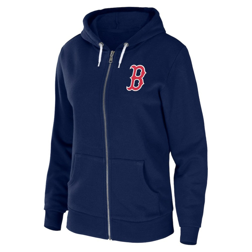 Boston Red Sox WEAR by Erin Andrews Women's Sponge Fleece Full-Zip Hoodie - Navy Hoodies