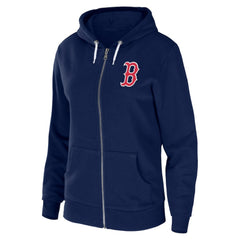 Boston Red Sox WEAR by Erin Andrews Women's Sponge Fleece Full-Zip Hoodie - Navy Hoodies