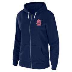 St. Louis Cardinals WEAR by Erin Andrews Women's Sponge Fleece Full-Zip Hoodie - Navy Hoodies