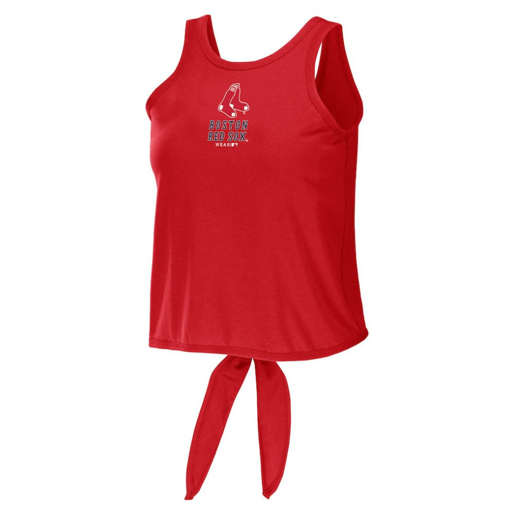 Boston Red Sox WEAR by Erin Andrews Women's Open Back Twist Tie Tank Top - Red Tanks