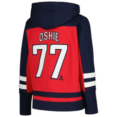 NHL TJ Oshie Washington Capitals Youth Ageless Must-Have V-Neck Name & Number Pullover Hoodie - Red