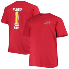 Arizona Cardinals Big & Tall #1 Dad 2-Hit T-Shirt Cardinal