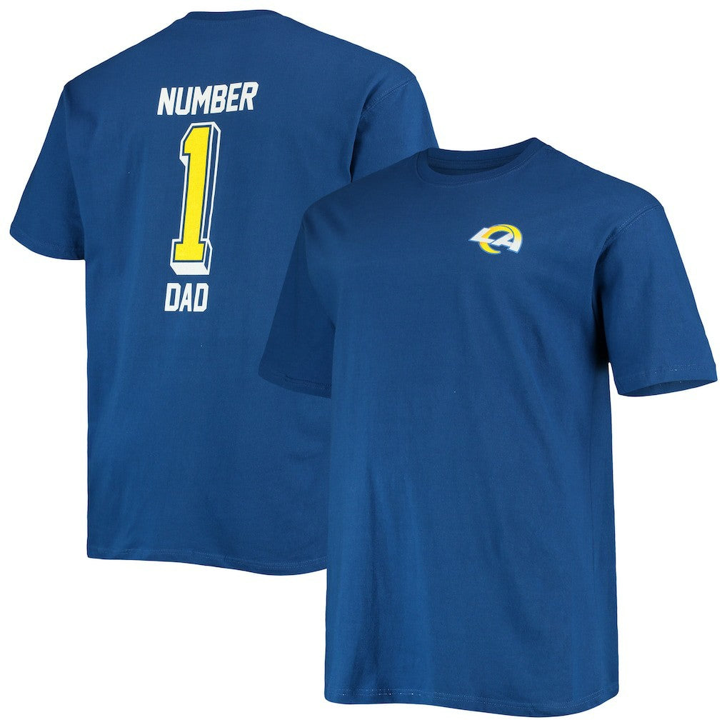 Los Angeles Rams Big & Tall #1 Dad 2-Hit T-Shirt Royal