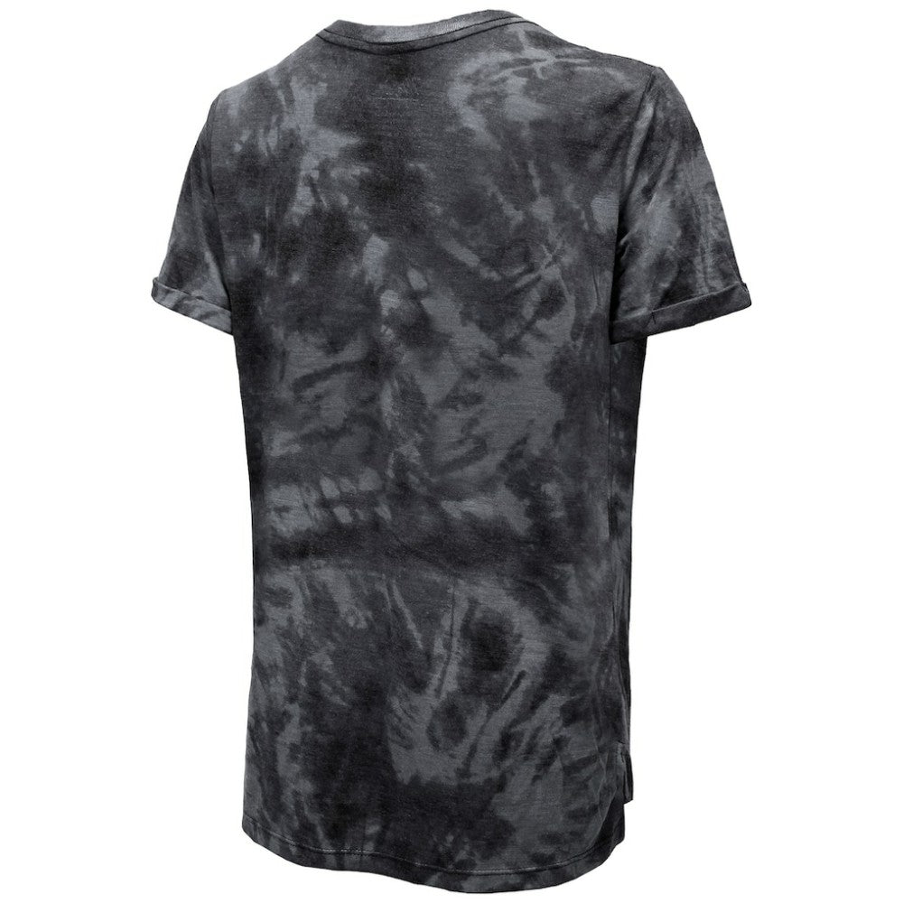 NHL Pittsburgh Penguins Majestic Threads Women's Boyfriend Tie-Dye Tri-Blend T-Shirt - Black