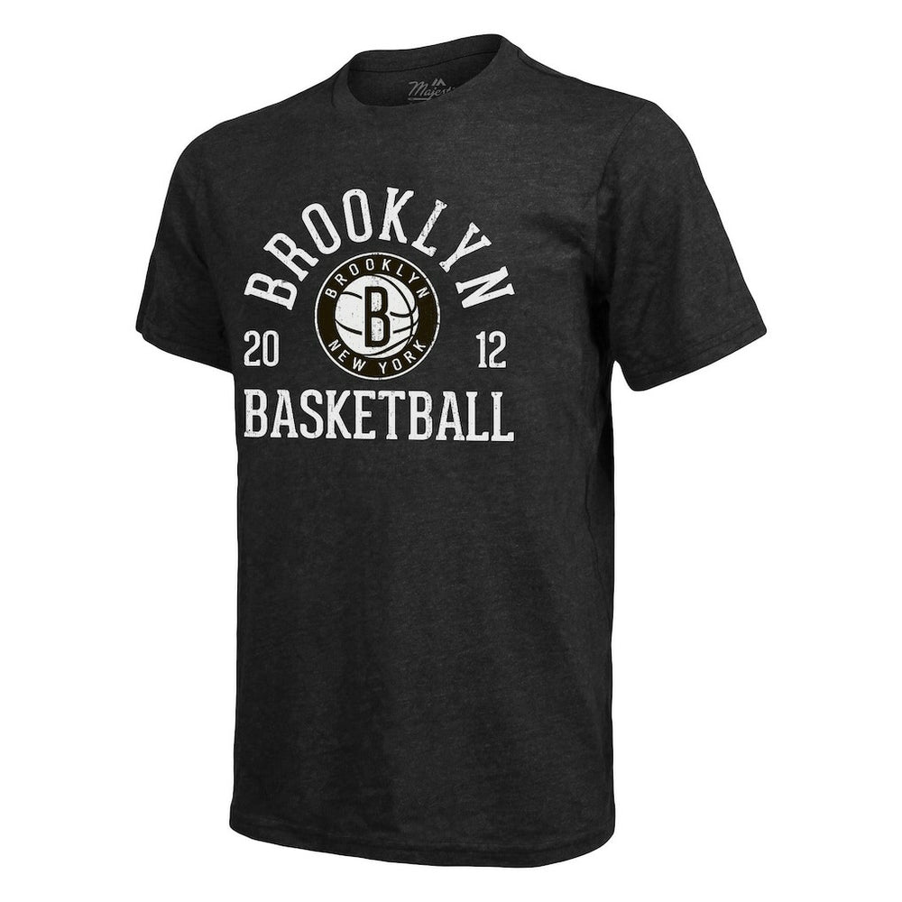 Brooklyn Nets Majestic Threads Ball Hog Tri-Blend T-Shirt Heathered Black