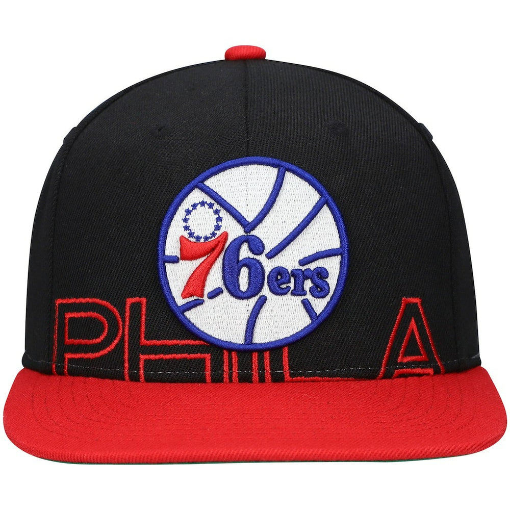 Philadelphia 76ers Hardwood Classics Low Big Face Snapback Hat Black/Red