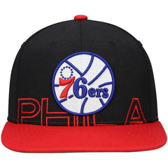 Philadelphia 76ers Hardwood Classics Low Big Face Snapback Hat Black/Red
