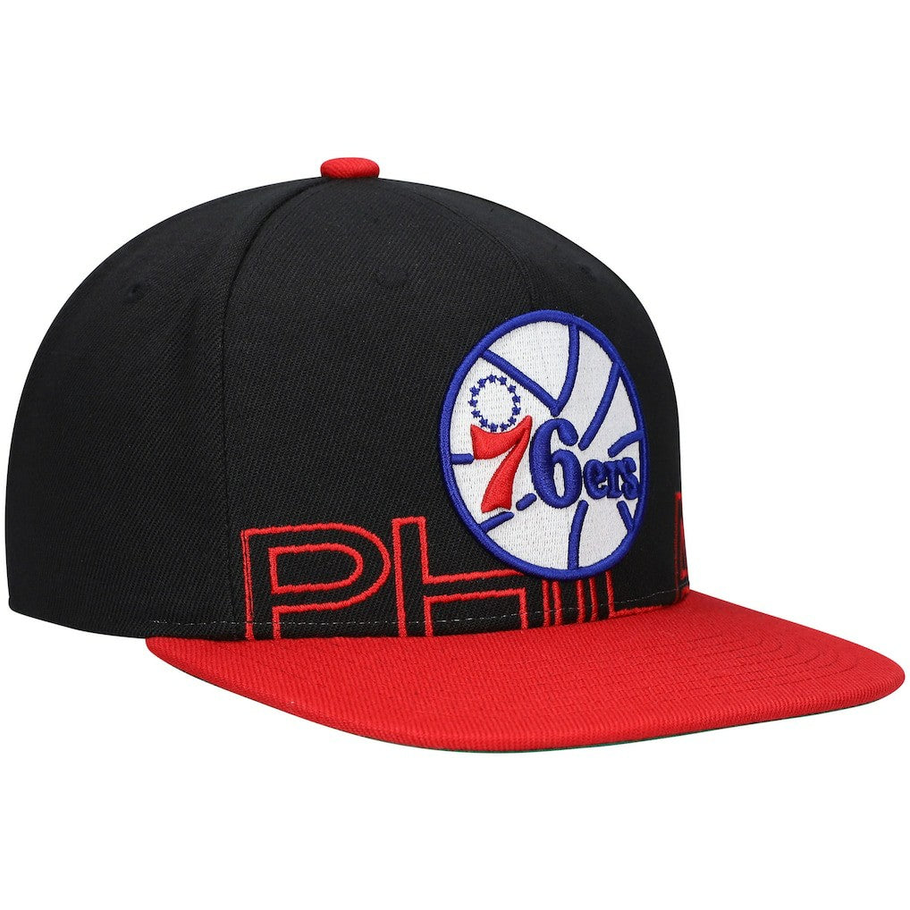 Philadelphia 76ers Hardwood Classics Low Big Face Snapback Hat Black/Red