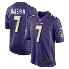 Rashod Bateman Baltimore Ravens Game Player Jersey Purple