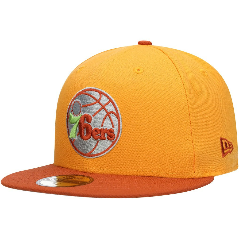 Philadelphia 76ers 59FIFTY Fitted Hat Gold/Rust