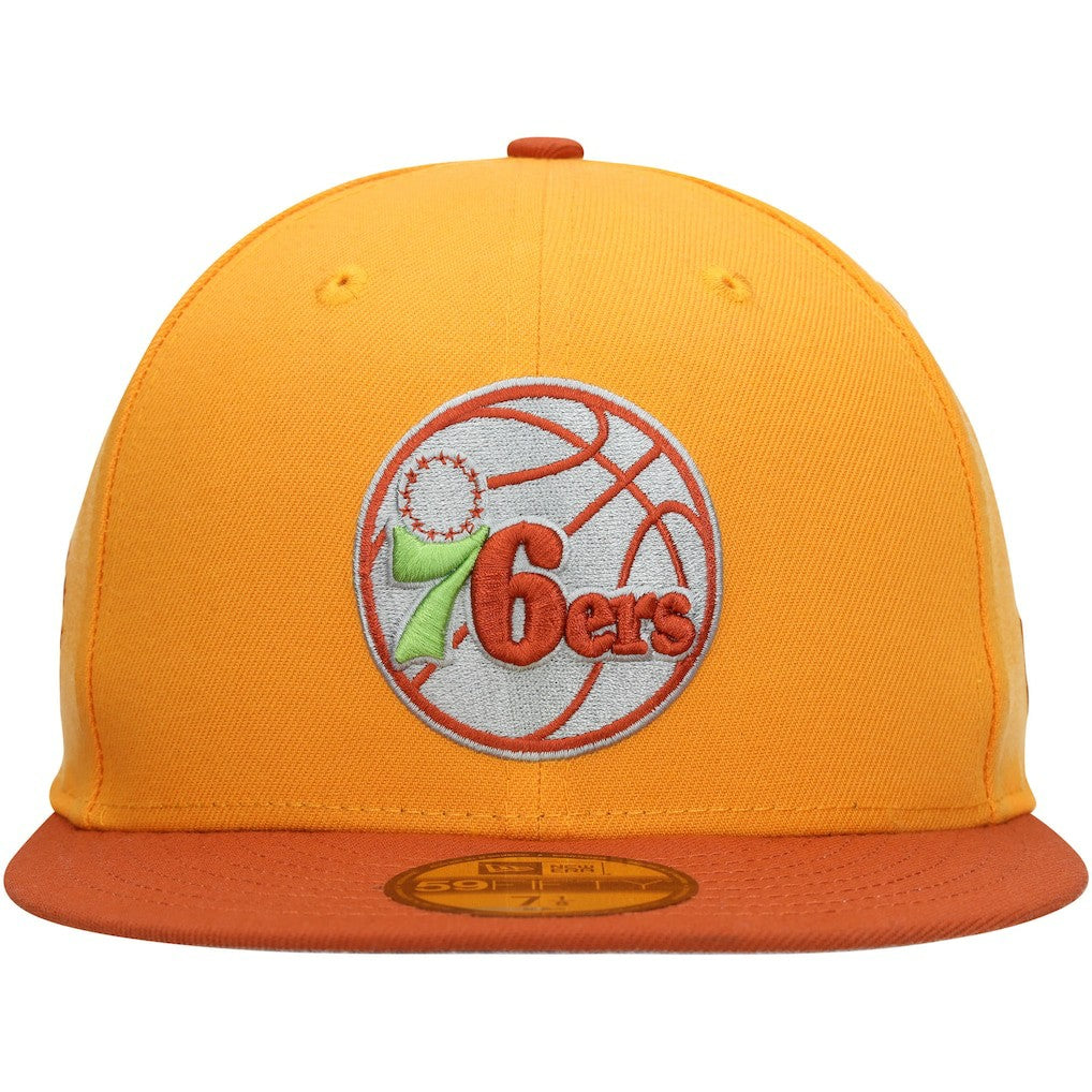 Philadelphia 76ers 59FIFTY Fitted Hat Gold/Rust