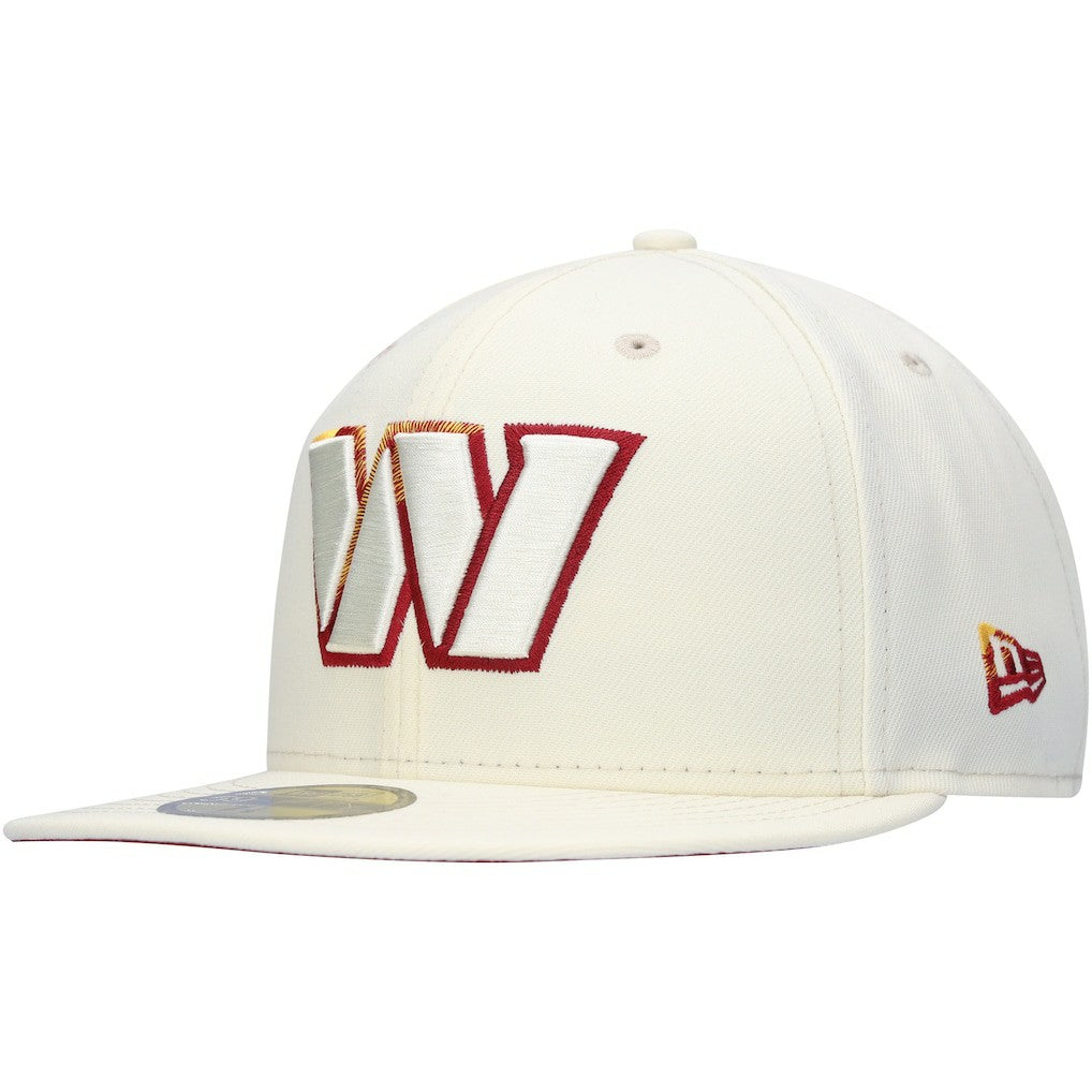 Washington Commanders New Era Chrome Color Dim 59FIFTY Fitted Hat Cream