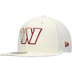 Washington Commanders New Era Chrome Color Dim 59FIFTY Fitted Hat Cream