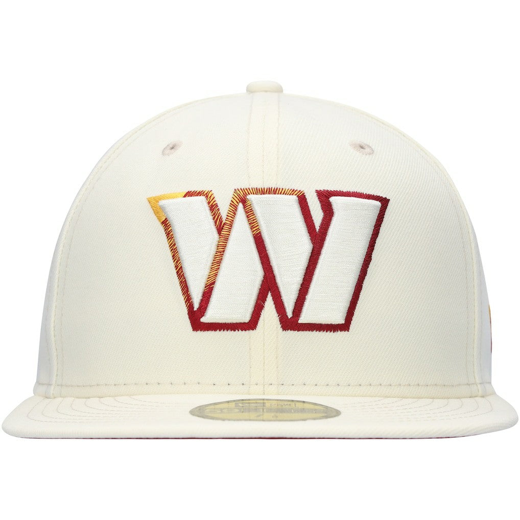 Washington Commanders New Era Chrome Color Dim 59FIFTY Fitted Hat Cream