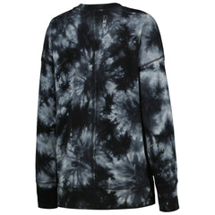 Cleveland Browns MSX by Michael Strahan Women's Bailey Tie-Dye Tri-Blend Pullover Sweatshirt Black