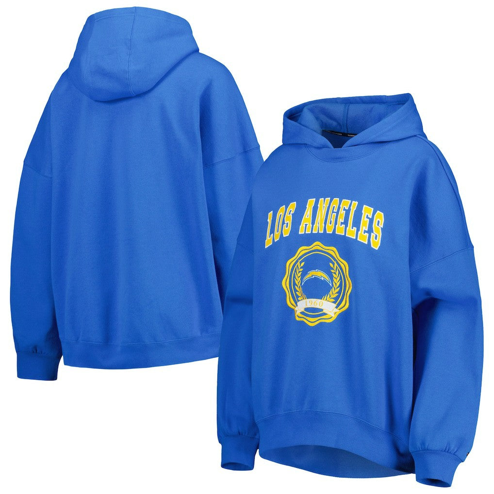 Los Angeles Chargers Tommy Hilfiger Women's Becca Drop Shoulder Pullover Hoodie Powder Blue
