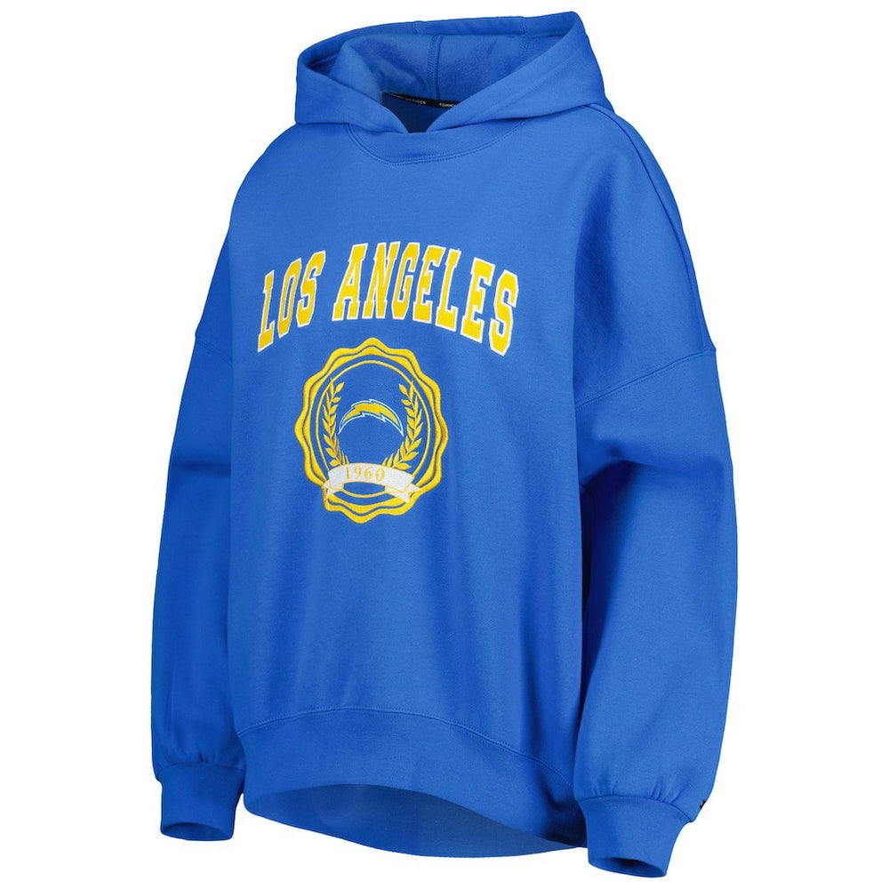 Los Angeles Chargers Tommy Hilfiger Women's Becca Drop Shoulder Pullover Hoodie Powder Blue