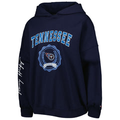 Tennessee Titans Tommy Hilfiger Women's Becca Drop Shoulder Pullover Hoodie Navy