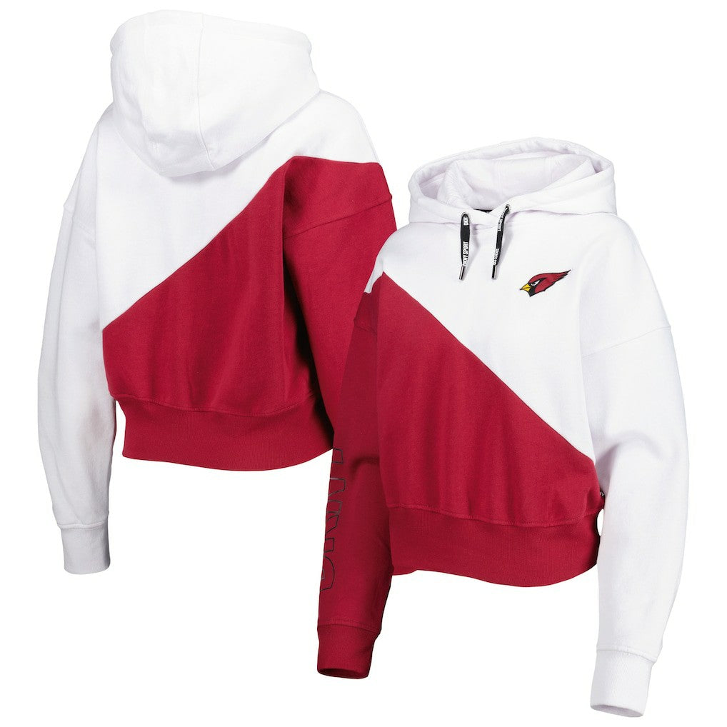 Arizona Cardinals DKNY Sport Women's Bobbi Color Blocked Pullover Hoodie White/Cardinal