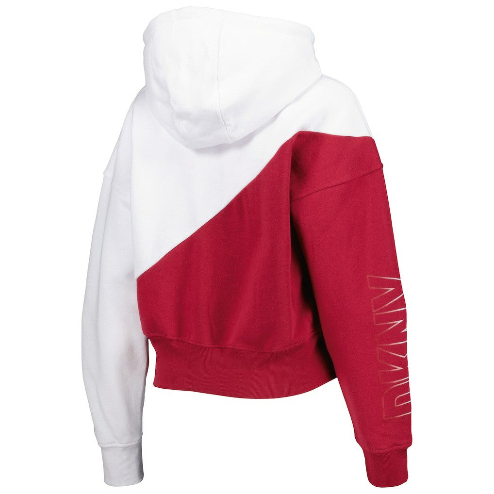 Arizona Cardinals DKNY Sport Women's Bobbi Color Blocked Pullover Hoodie White/Cardinal