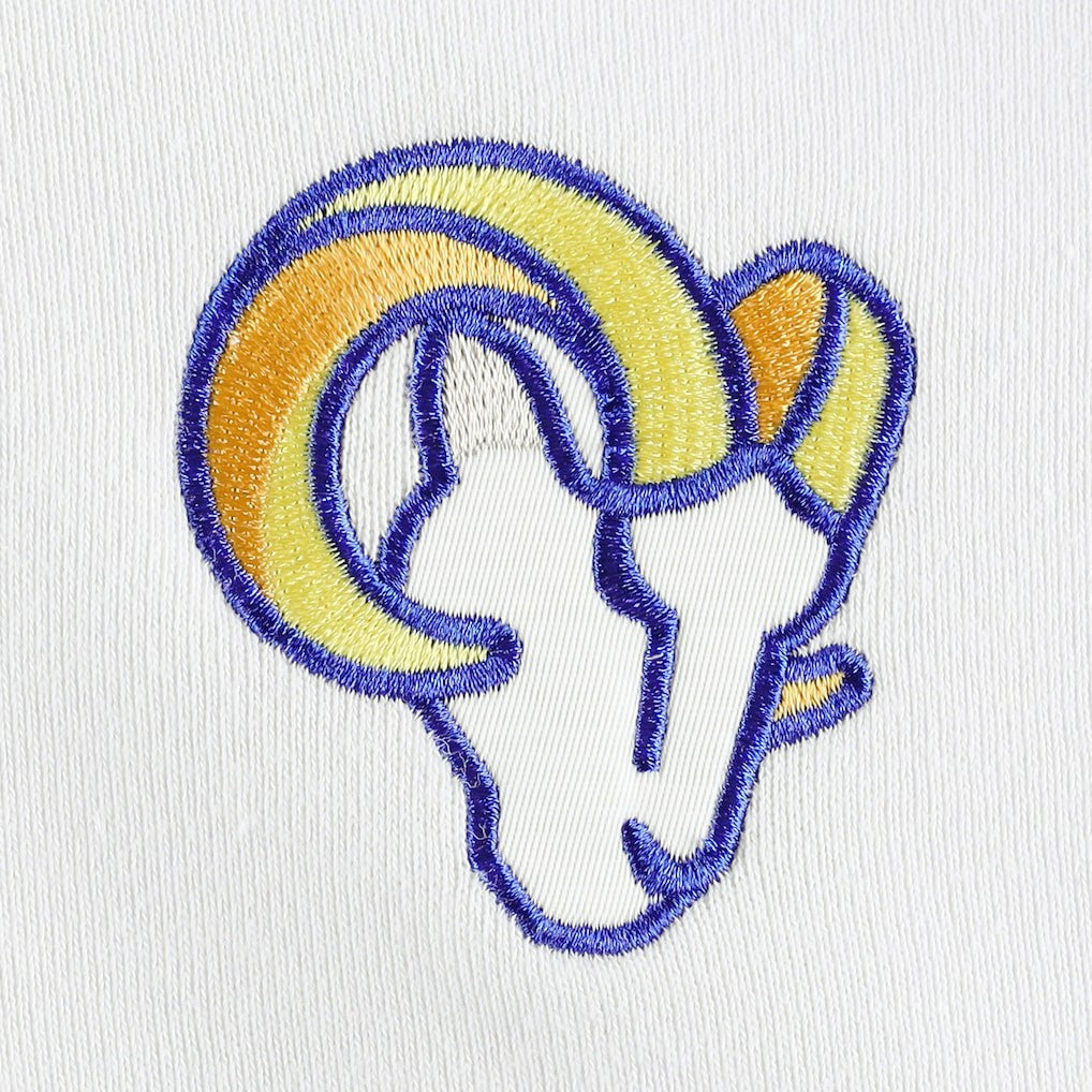 Los Angeles Rams DKNY Sport Women's Bobbi Color Blocked Pullover Hoodie White/Royal